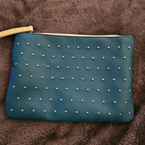 NWOT Ipsy studded teal cosmetic bag